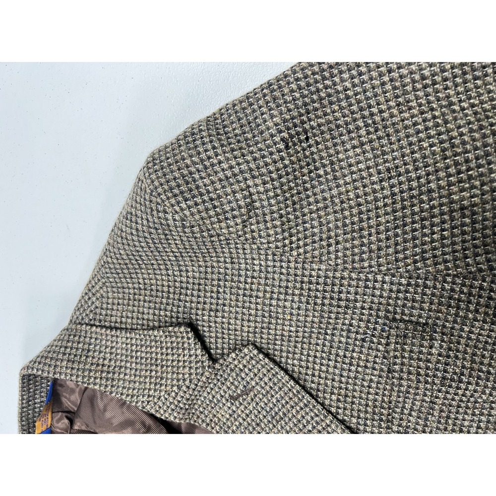 Pendleton Blazer Mens 46 Brown Houndstooth Wool Sport Coat Two Button Jacket - Picture 2 of 8